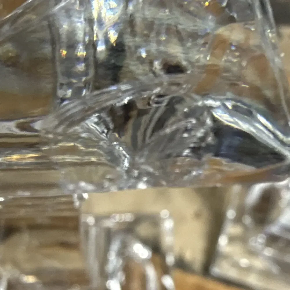 Set of 2 Clear Glass Decorative Candlestick Candle Holders, Pair